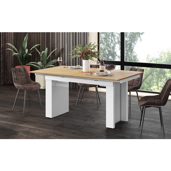 Stół rozkłady MAGRO 170 - Wariant Kolorystyczny: Dąb słoneczny / Biały - Hubertus